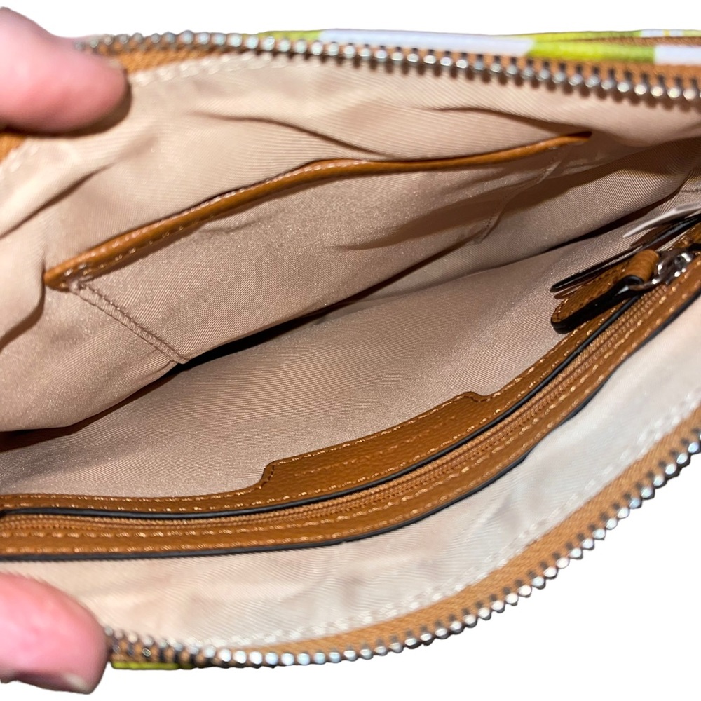 NWT Dana Buchman Lemon & Lime Crossbody Brown Strap 2 Zippered Compartments - Picture 6 of 9